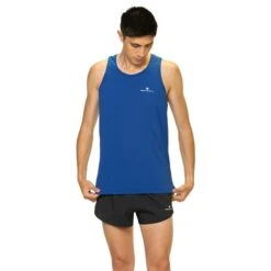 Ron Hill Mens Core Vest -Pete Bland Sports rh 007404 mens core vest rh 00898 dark cobal white front 0515