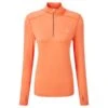 Ron Hill Womens Tech Thermal HZ -Pete Bland Sports wmns tech thermal 1 2 zip tee rh 005742 rh 00854 peach lemongrass front